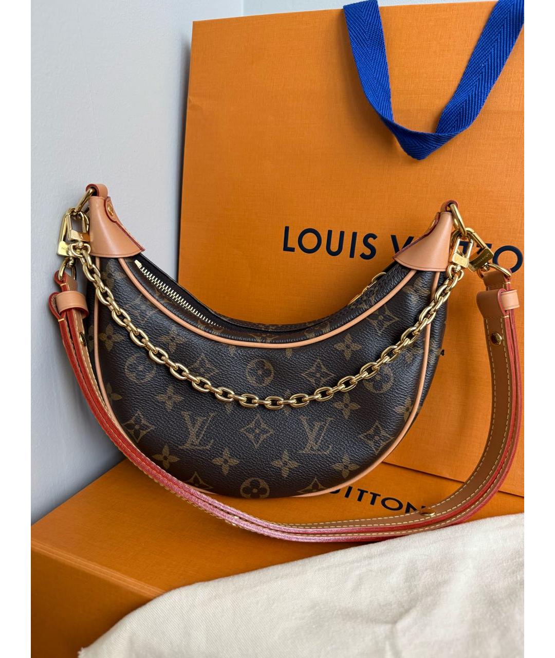 LOUIS VUITTON Коричневая сумка через плечо из канвы, фото 3
