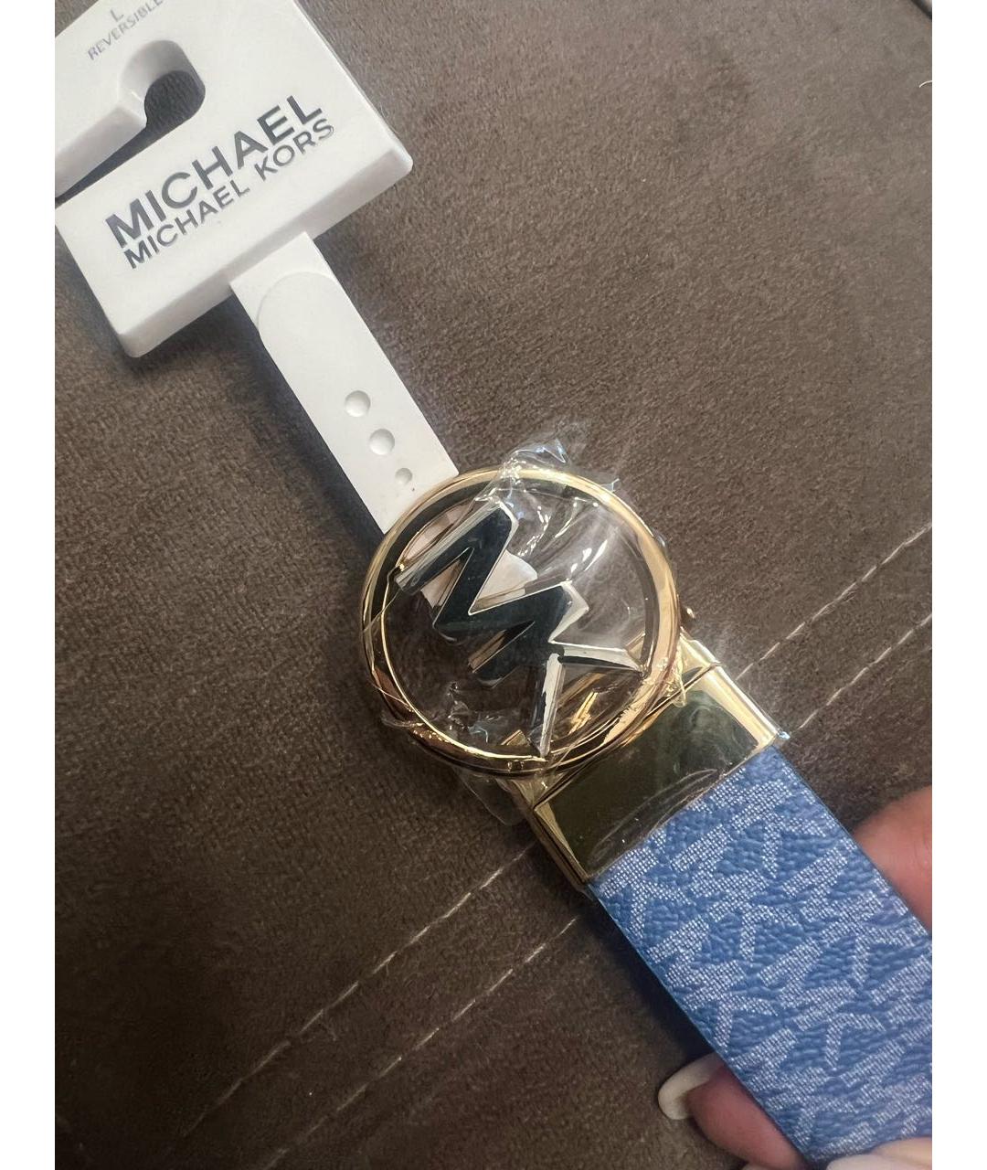MICHAEL KORS Синий кожаный ремень, фото 4