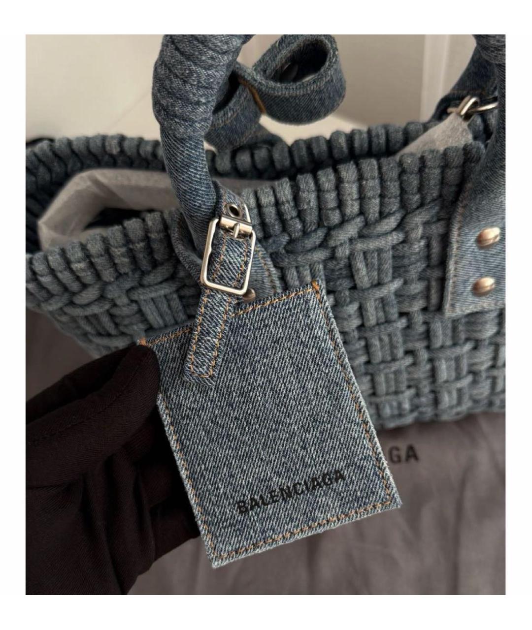 BALENCIAGA Темно-синяя деним сумка через плечо, фото 4