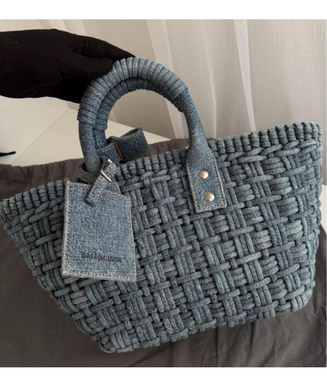 BALENCIAGA Темно-синяя деним сумка через плечо, фото 2