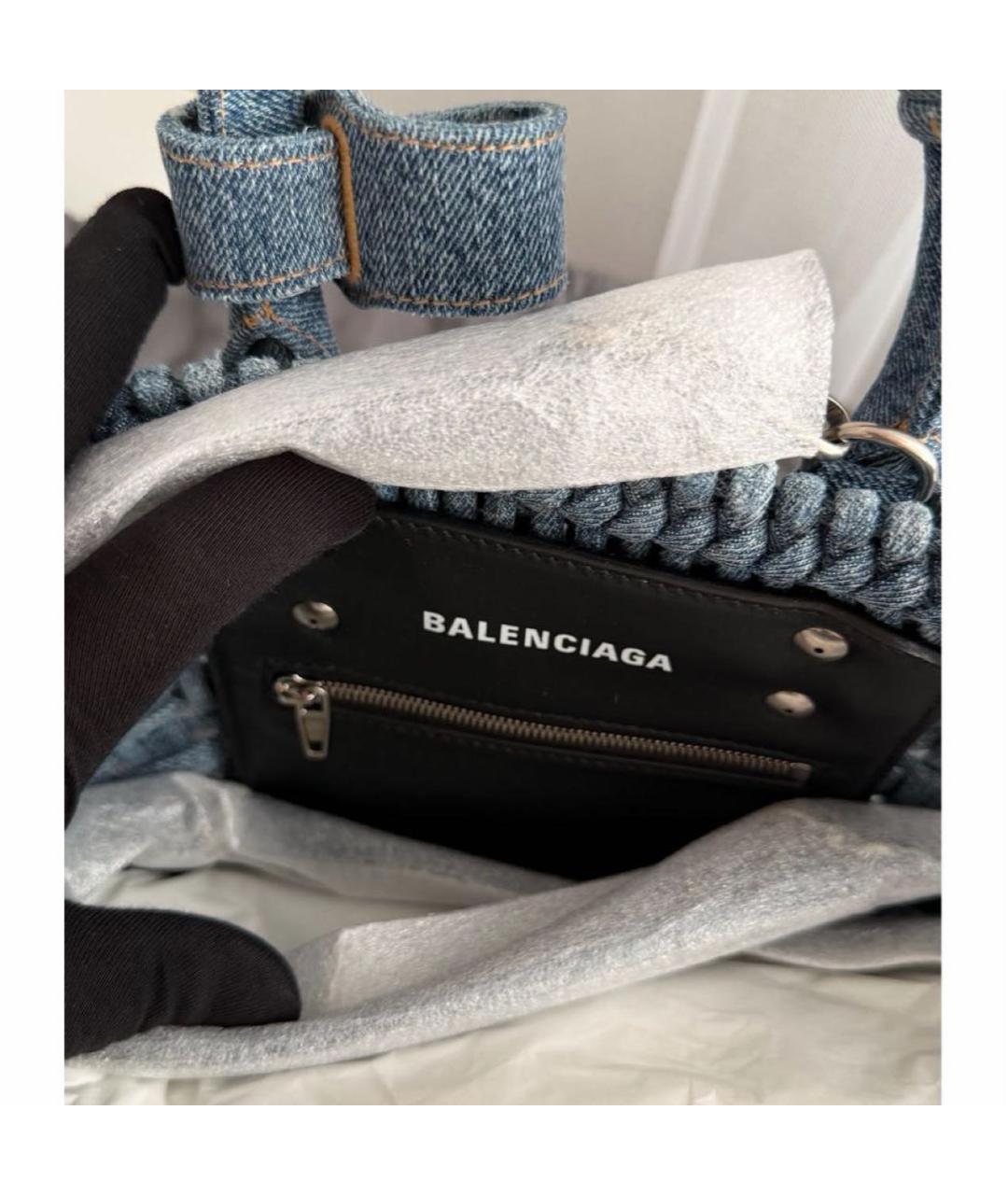 BALENCIAGA Темно-синяя деним сумка через плечо, фото 5