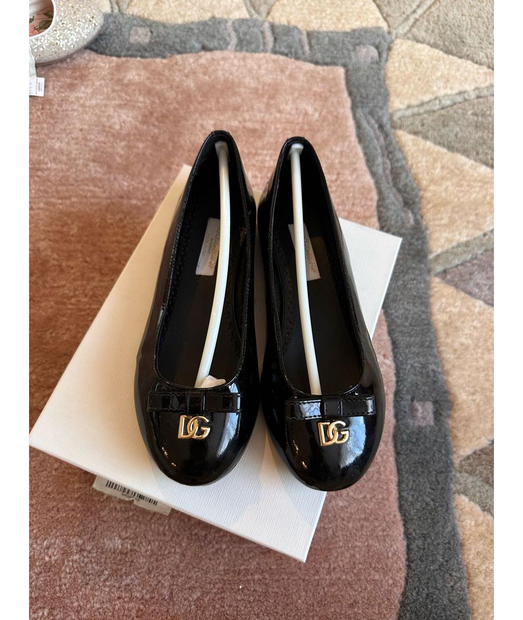 DOLCE&GABBANA Черные балетки из лакированной кожи, фото 3