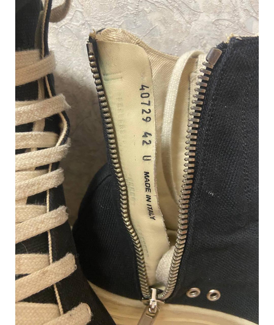 RICK OWENS DRKSHDW Черные высокие кроссовки / кеды, фото 7