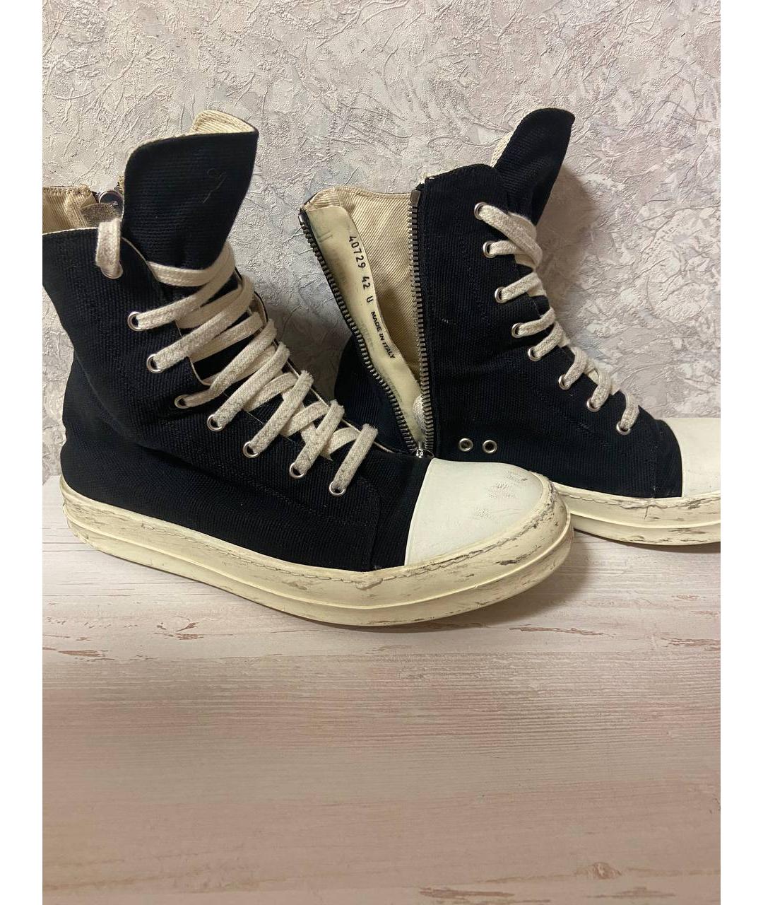 RICK OWENS DRKSHDW Черные высокие кроссовки / кеды, фото 10