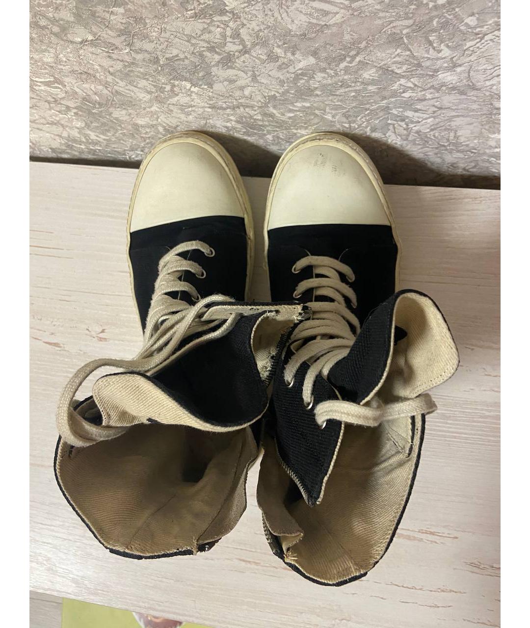 RICK OWENS DRKSHDW Черные высокие кроссовки / кеды, фото 3