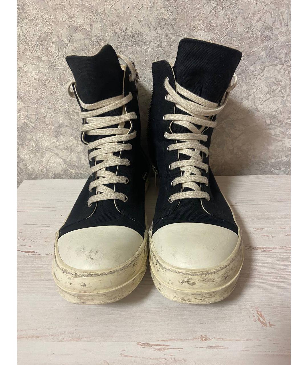 RICK OWENS DRKSHDW Черные высокие кроссовки / кеды, фото 2