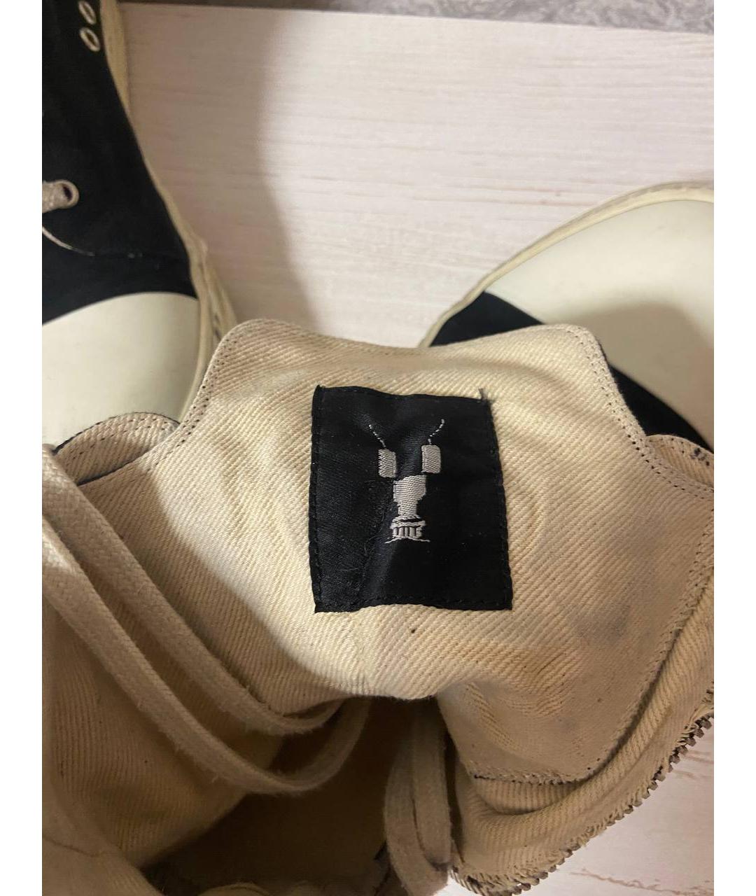 RICK OWENS DRKSHDW Черные высокие кроссовки / кеды, фото 6