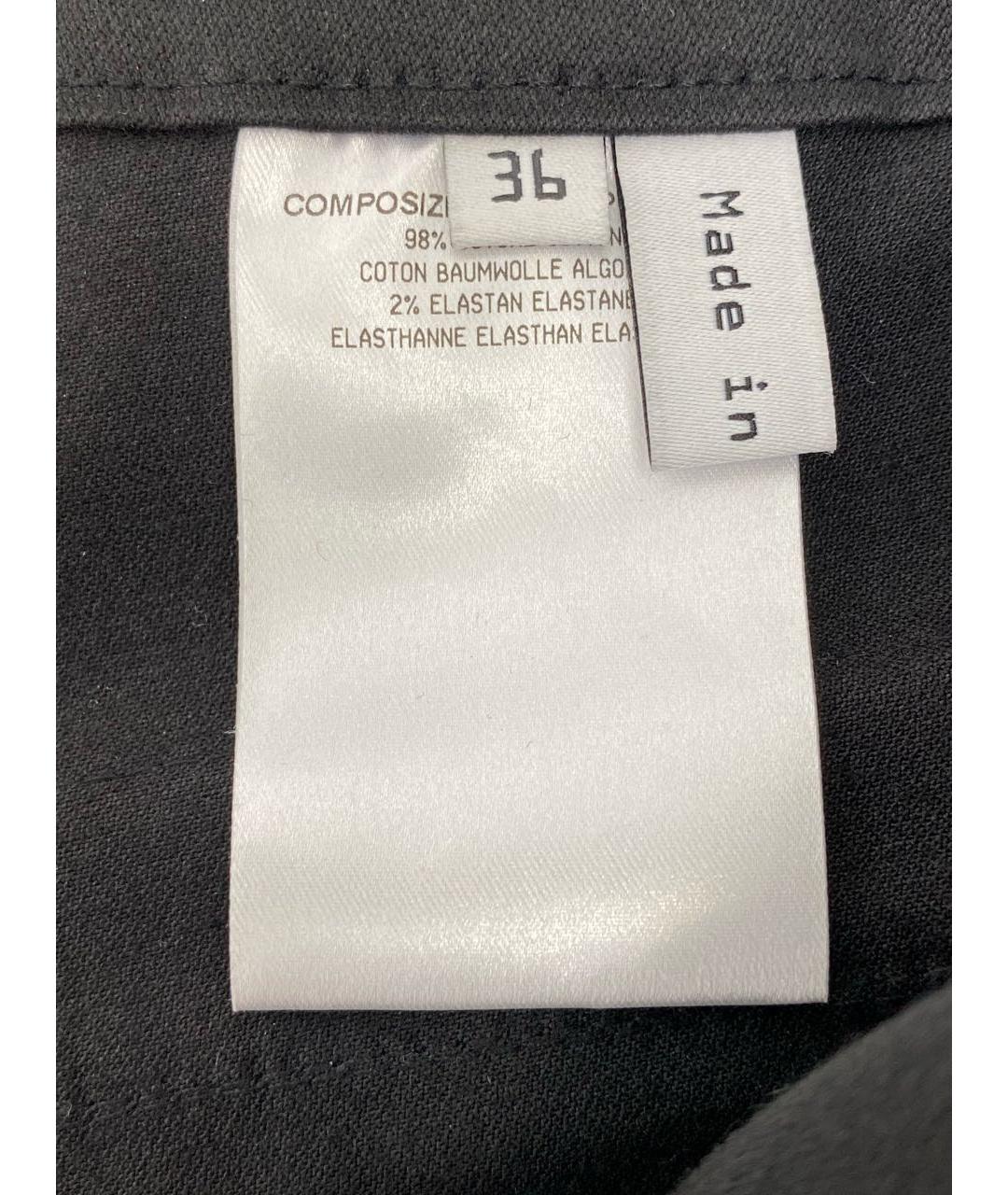 BALENCIAGA Черные хлопко-эластановые прямые брюки, фото 4