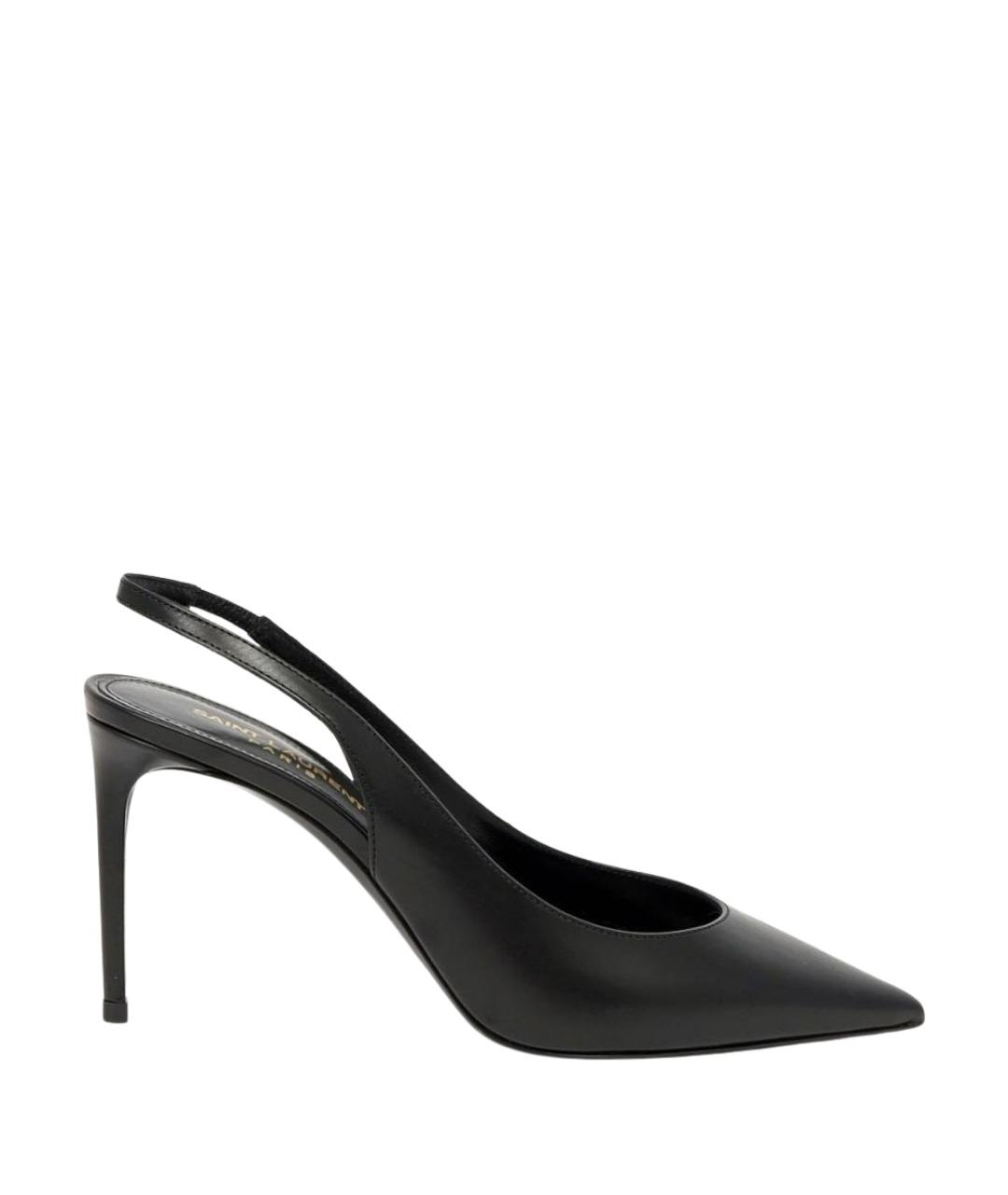 SAINT LAURENT Черные кожаные туфли, фото 1