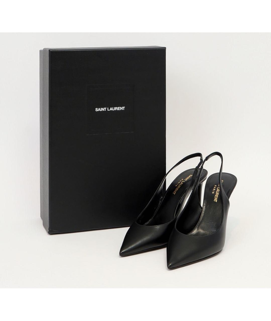 SAINT LAURENT Черные кожаные туфли, фото 3