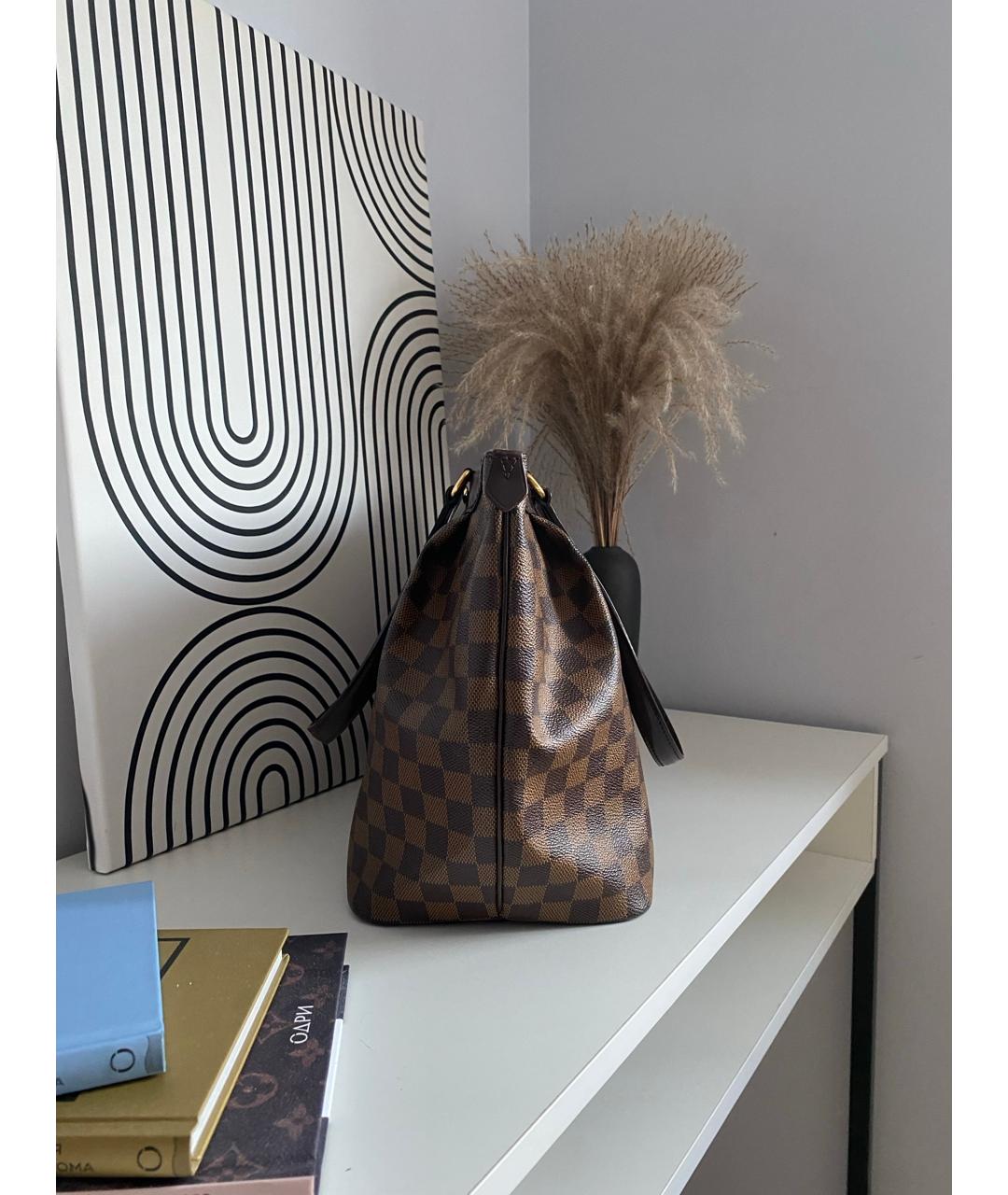 LOUIS VUITTON Коричневая сумка тоут из канвы, фото 2