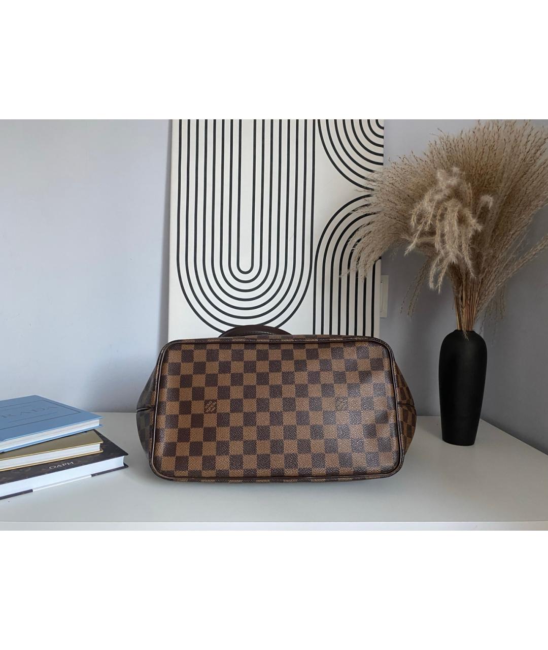 LOUIS VUITTON Коричневая сумка тоут из канвы, фото 3