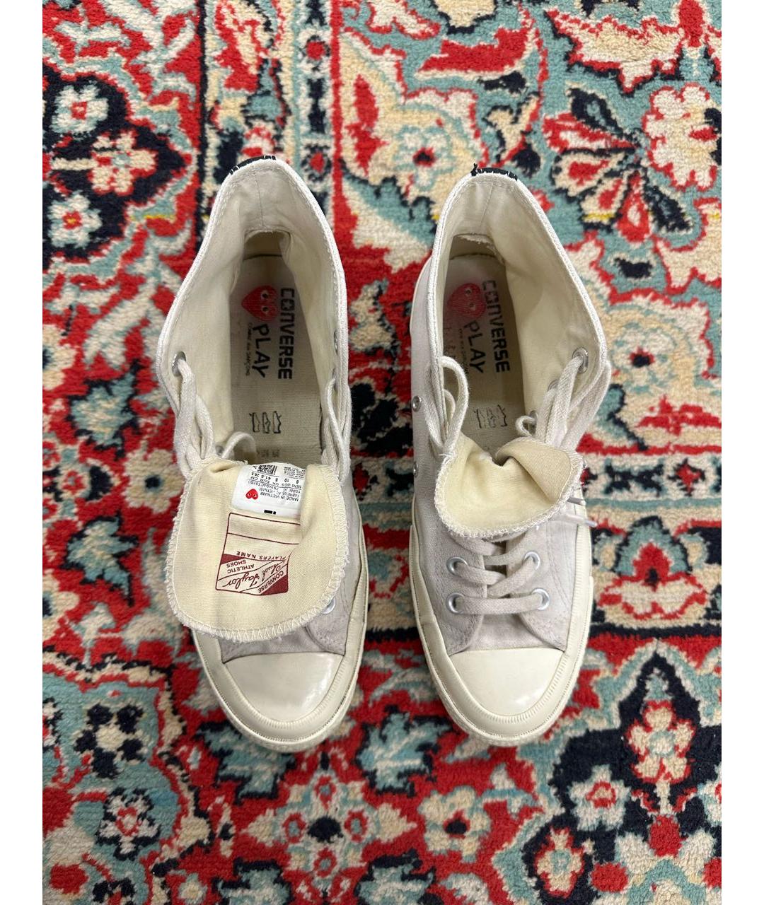 COMME DES GARÇONS Белые текстильные высокие кроссовки / кеды, фото 2