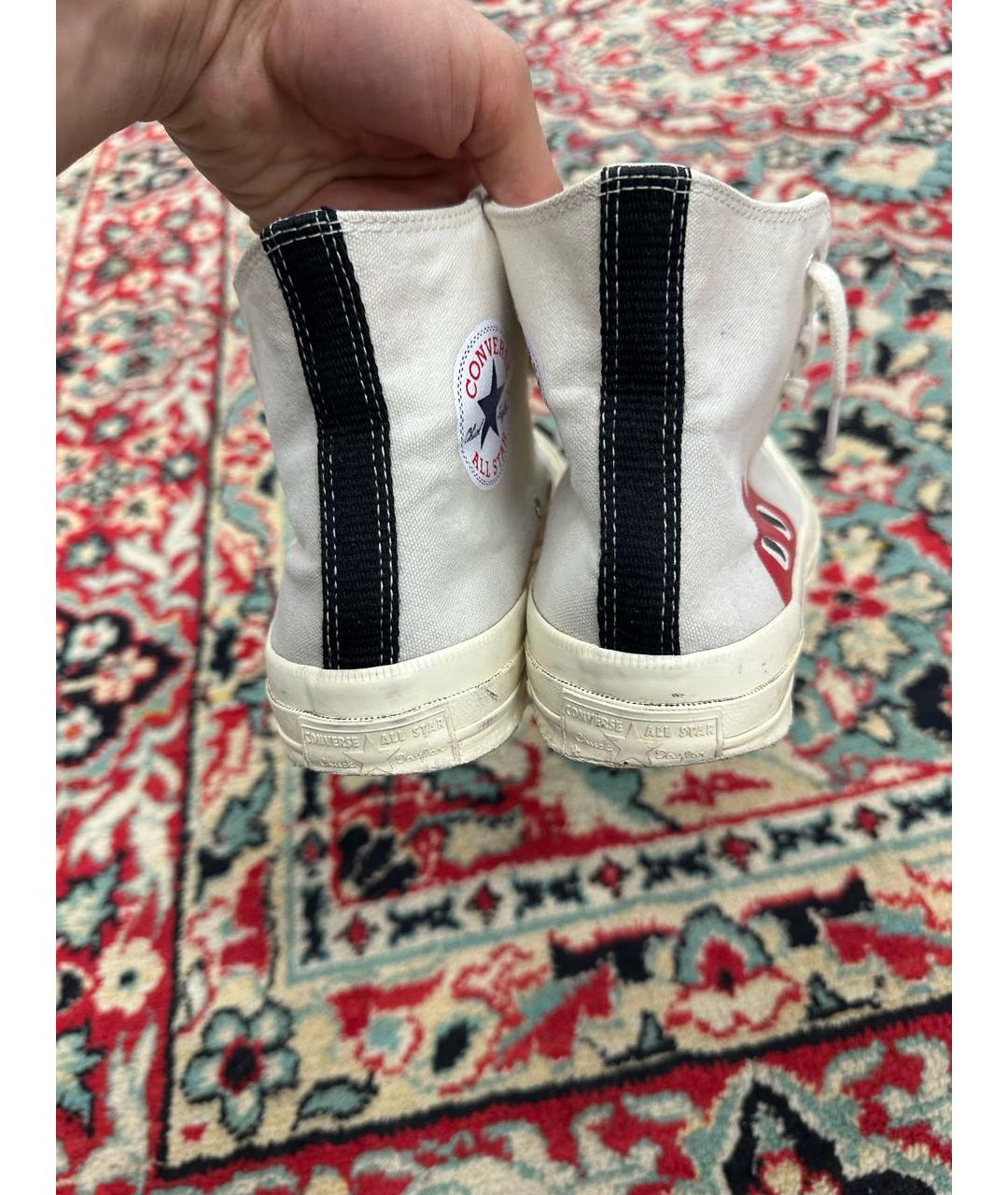 COMME DES GARÇONS Белые текстильные высокие кроссовки / кеды, фото 4