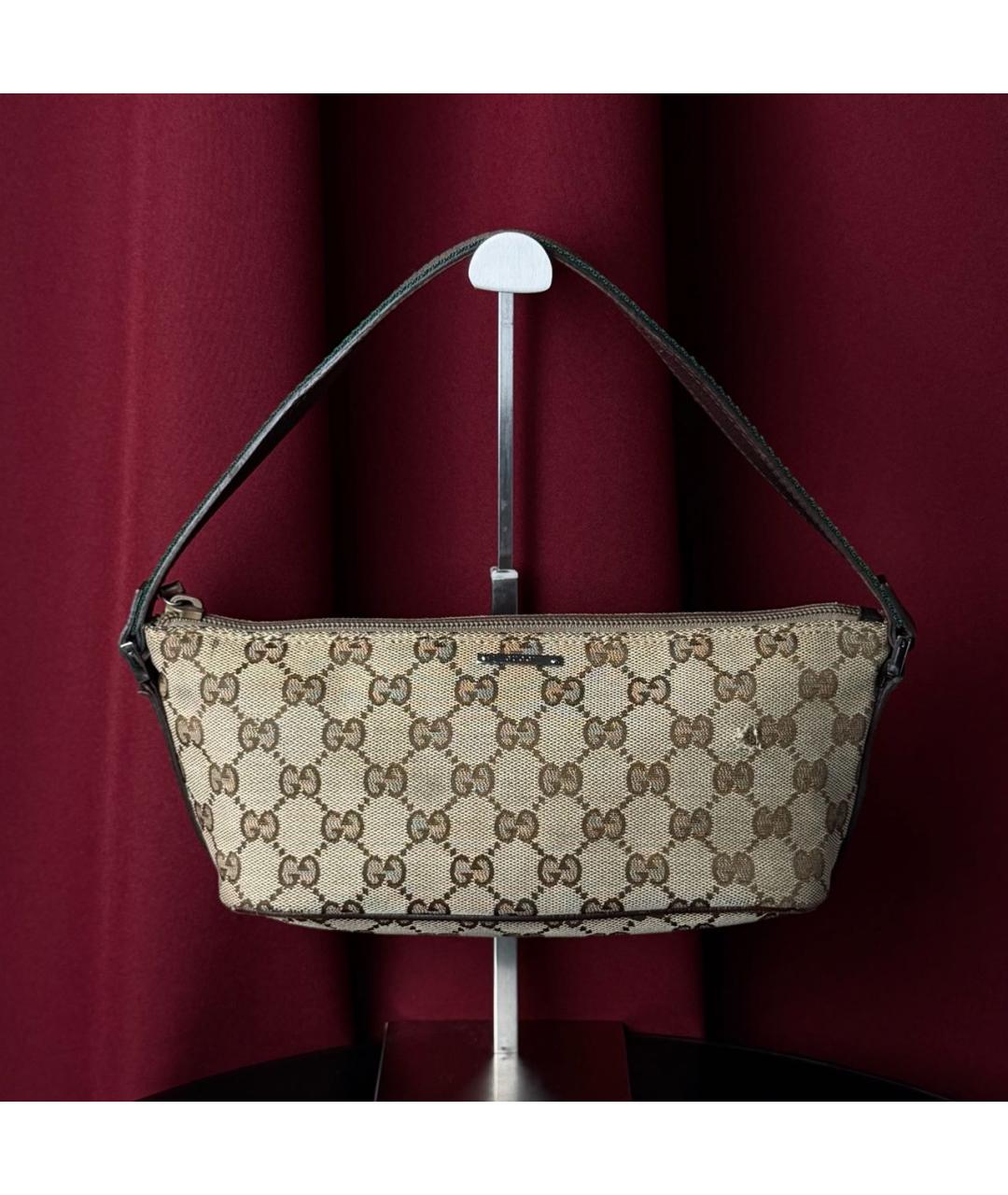 GUCCI Бежевая тканевая сумка с короткими ручками, фото 9