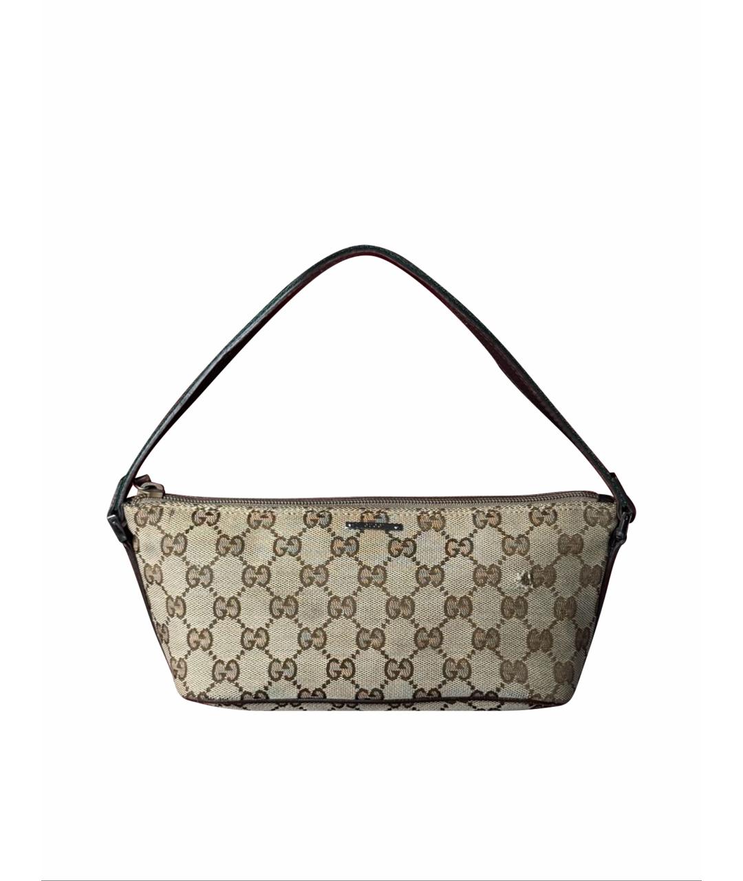 GUCCI Бежевая тканевая сумка с короткими ручками, фото 1