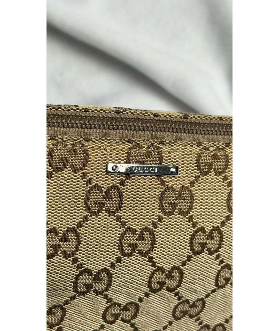 GUCCI Бежевая тканевая сумка с короткими ручками, фото 8