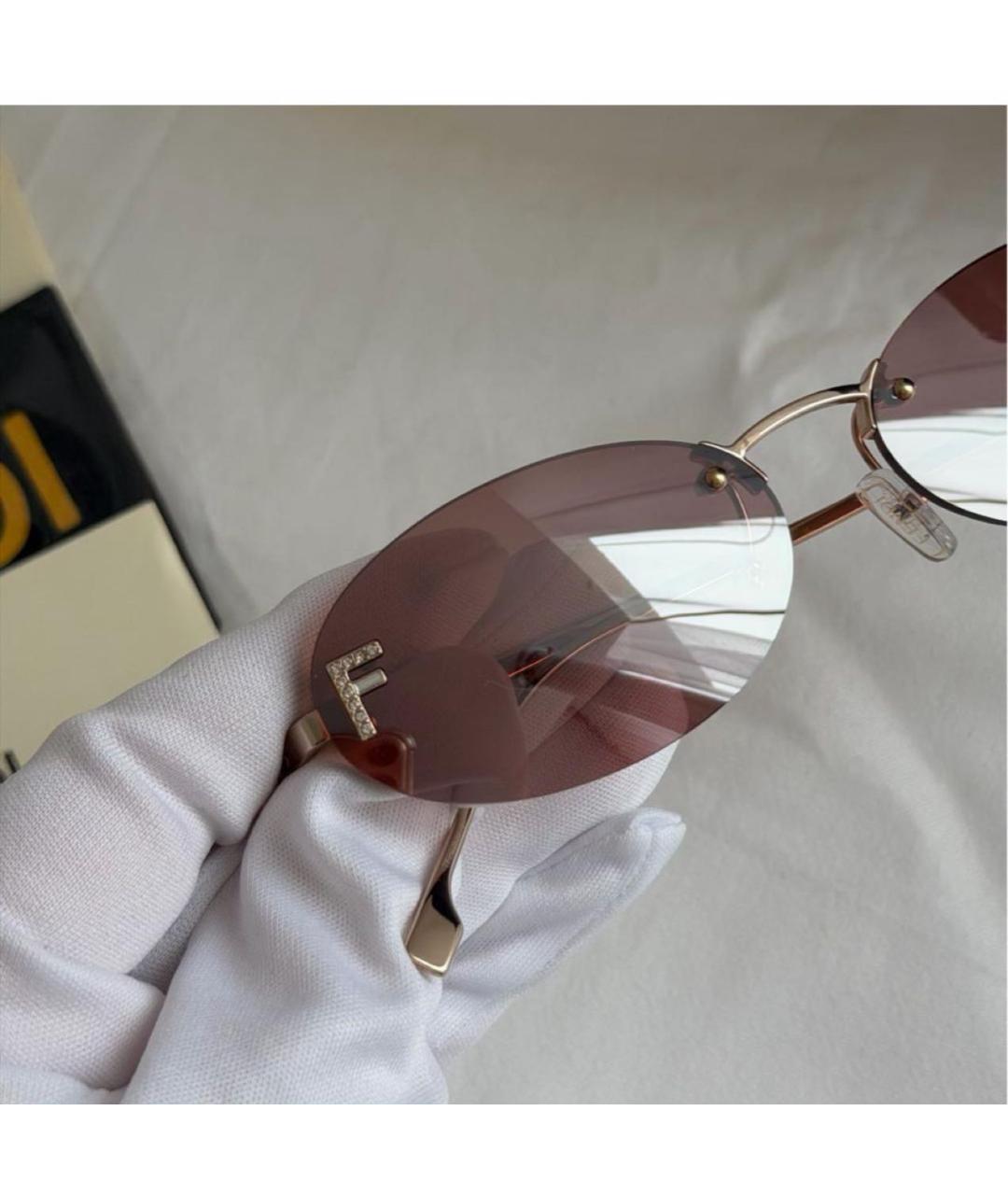 FENDI Коралловые металлические солнцезащитные очки, фото 7