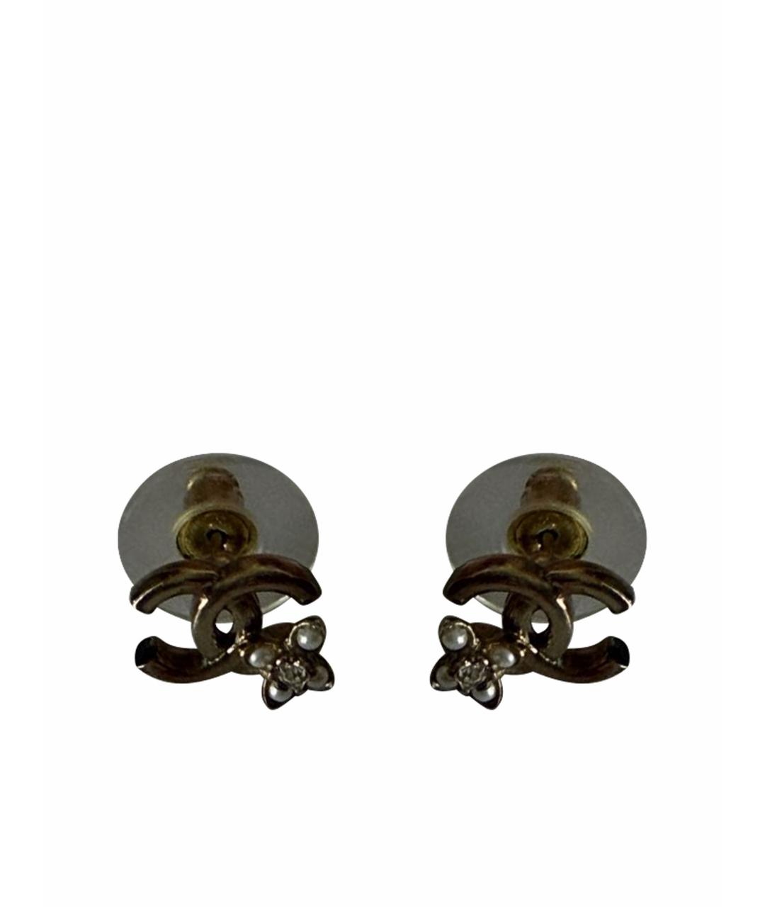 CHANEL Золотые латунные серьги, фото 1