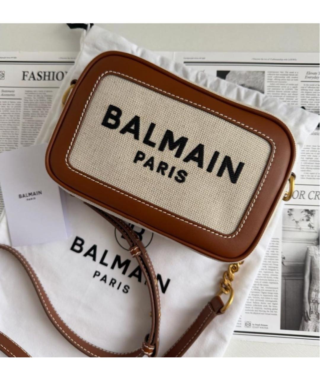 BALMAIN Коричневая кожаная сумка через плечо, фото 2