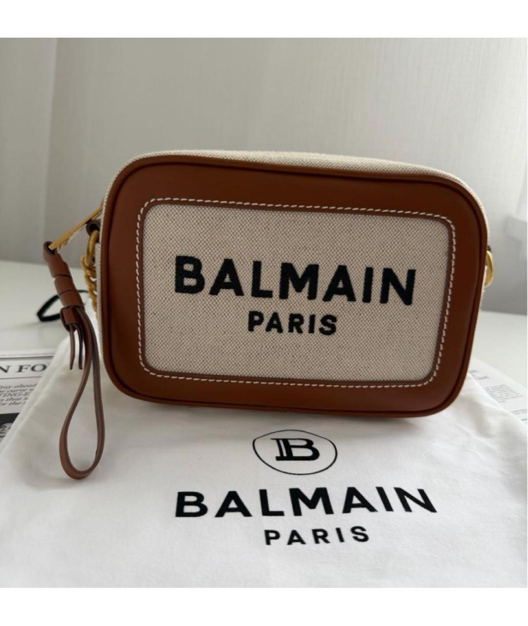 BALMAIN Коричневая кожаная сумка через плечо, фото 8