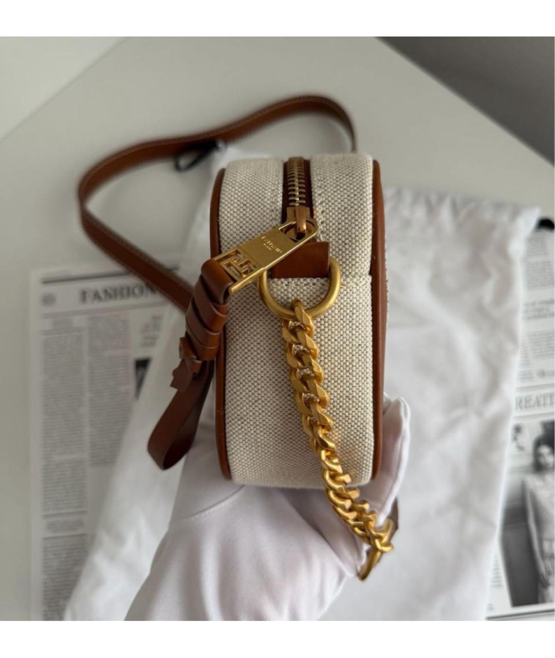 BALMAIN Коричневая кожаная сумка через плечо, фото 5