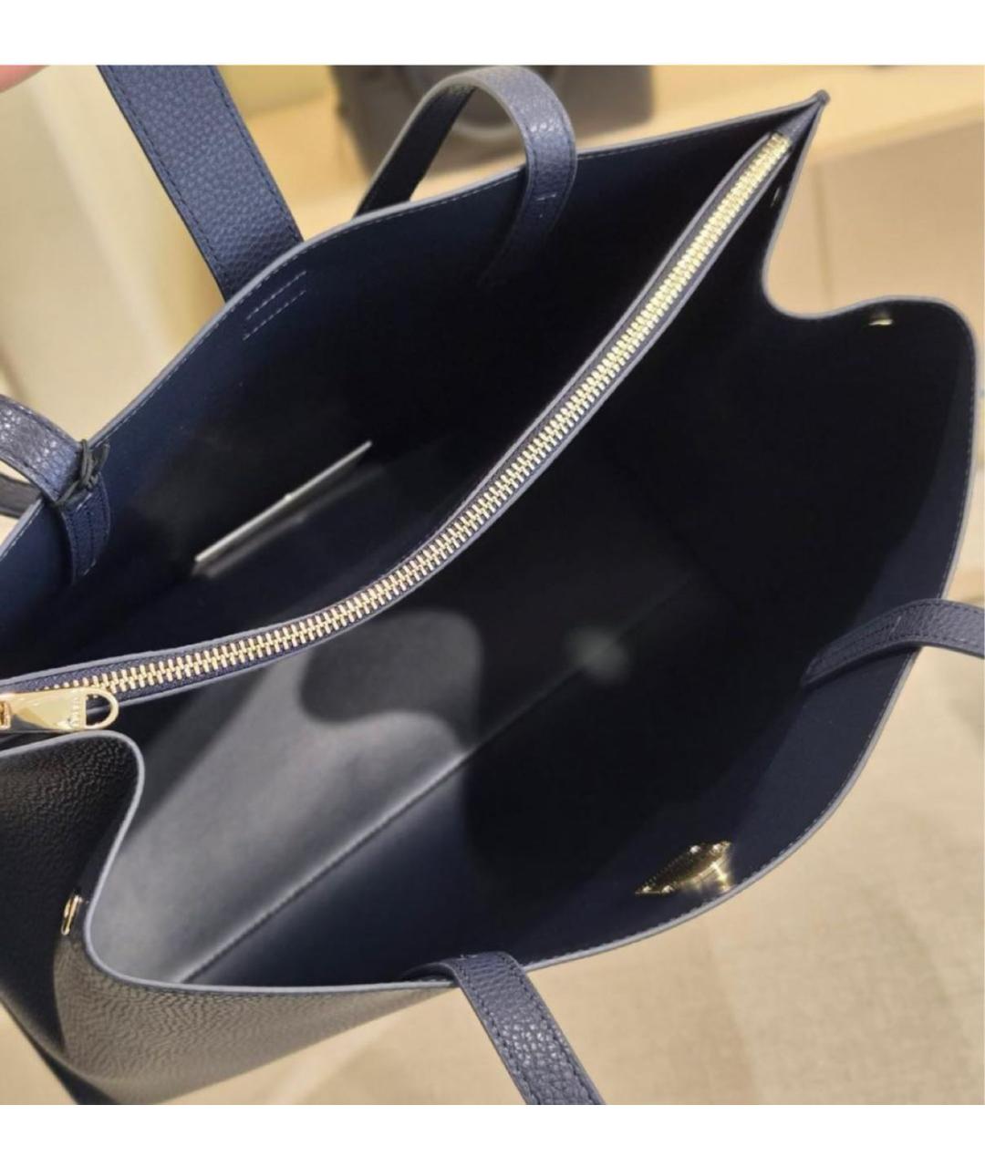 FURLA Темно-синяя кожаная сумка через плечо, фото 6