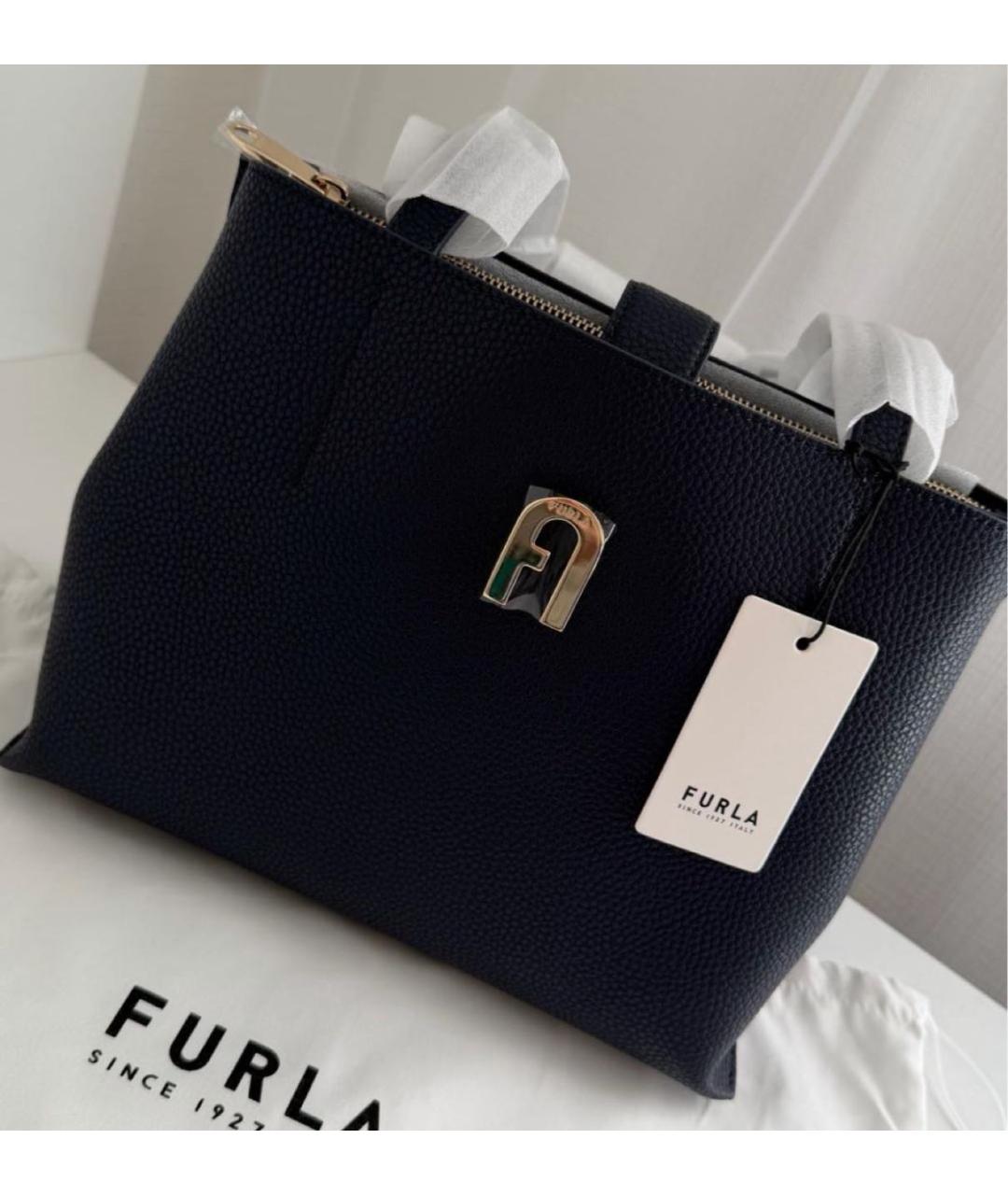 FURLA Темно-синяя кожаная сумка через плечо, фото 5