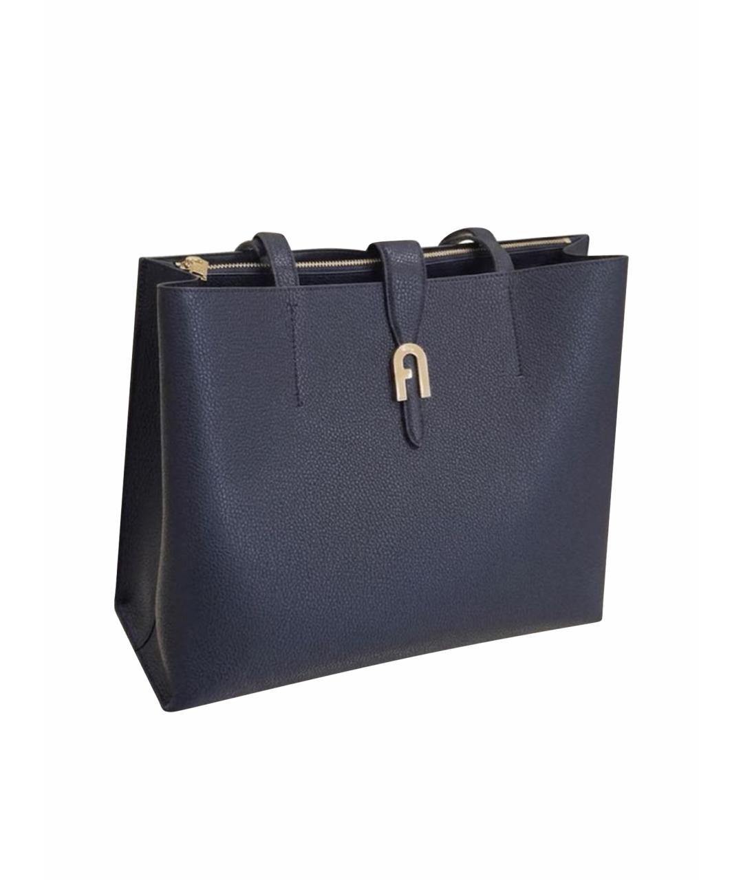 FURLA Темно-синяя кожаная сумка через плечо, фото 1