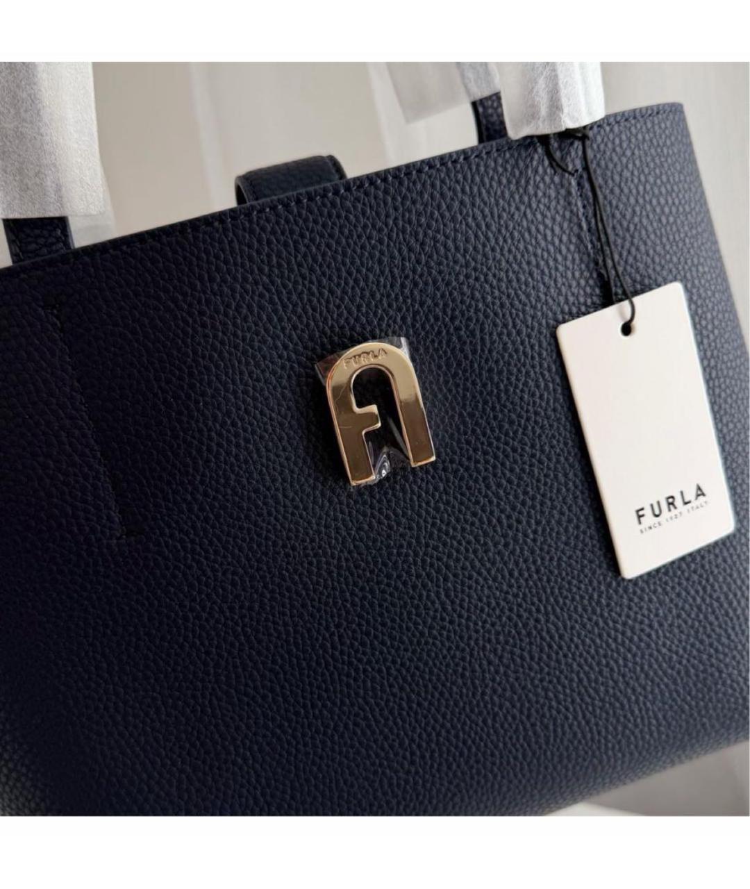 FURLA Темно-синяя кожаная сумка через плечо, фото 8