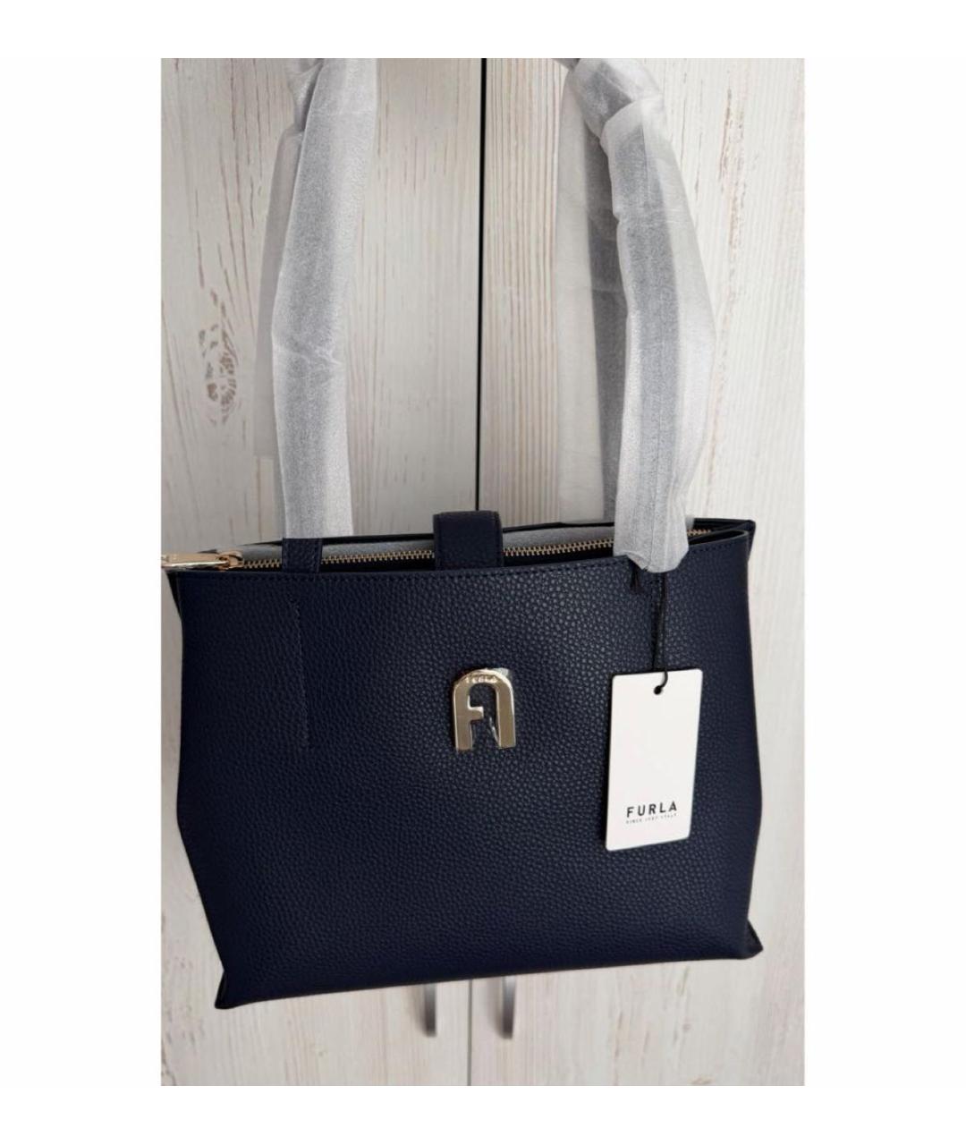 FURLA Темно-синяя кожаная сумка через плечо, фото 2