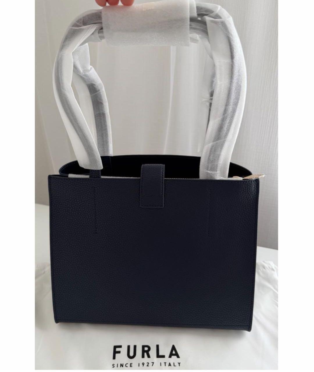 FURLA Темно-синяя кожаная сумка через плечо, фото 4