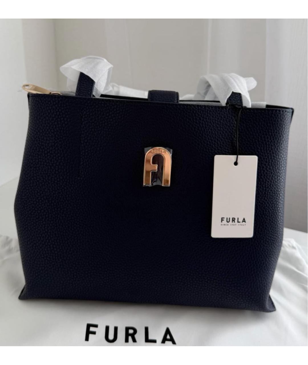 FURLA Темно-синяя кожаная сумка через плечо, фото 3
