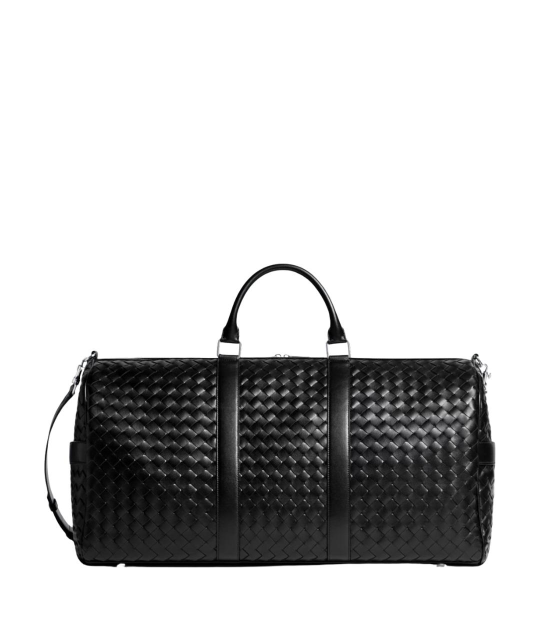 BOTTEGA VENETA Черная кожаная дорожная/спортивная сумка, фото 1