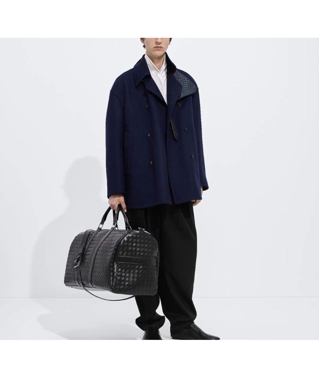 BOTTEGA VENETA Черная кожаная дорожная/спортивная сумка, фото 2