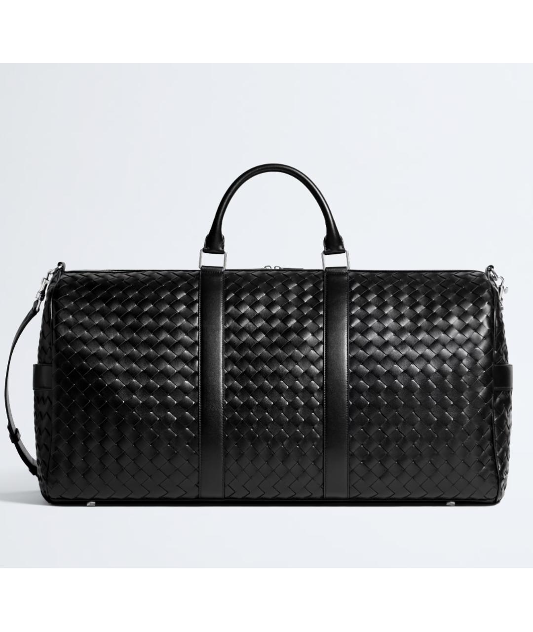 BOTTEGA VENETA Черная кожаная дорожная/спортивная сумка, фото 6