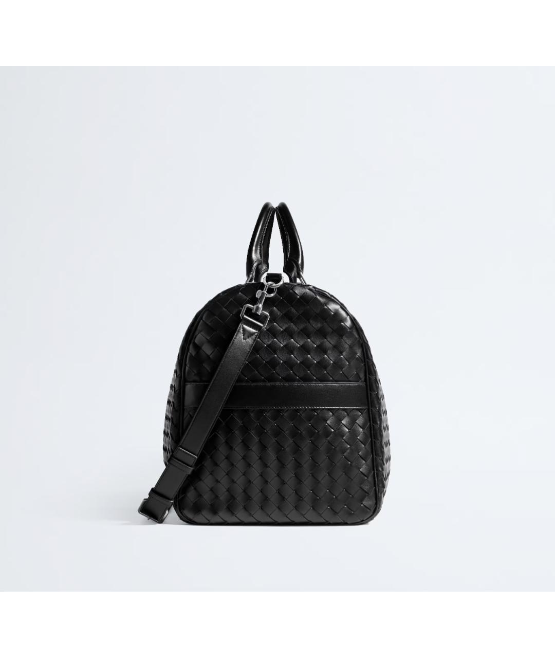 BOTTEGA VENETA Черная кожаная дорожная/спортивная сумка, фото 4