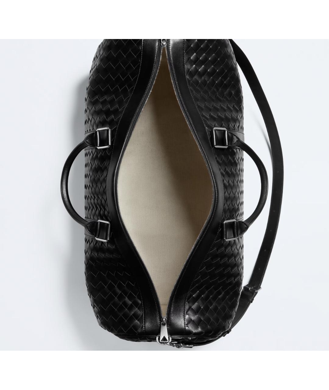 BOTTEGA VENETA Черная кожаная дорожная/спортивная сумка, фото 3