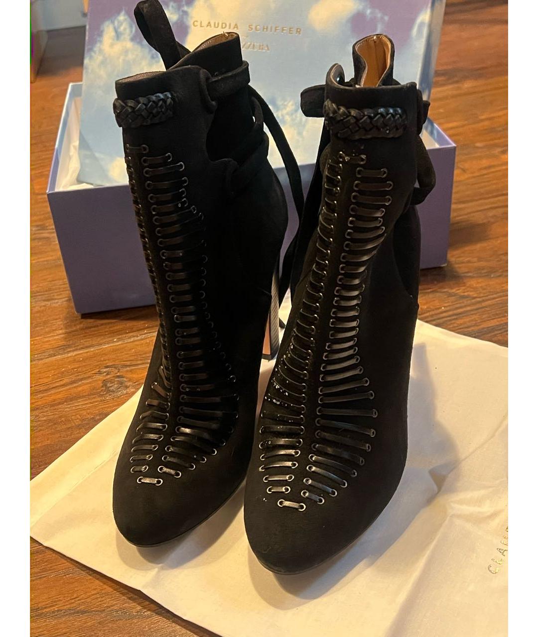 AQUAZZURA Черные замшевые ботильоны, фото 2