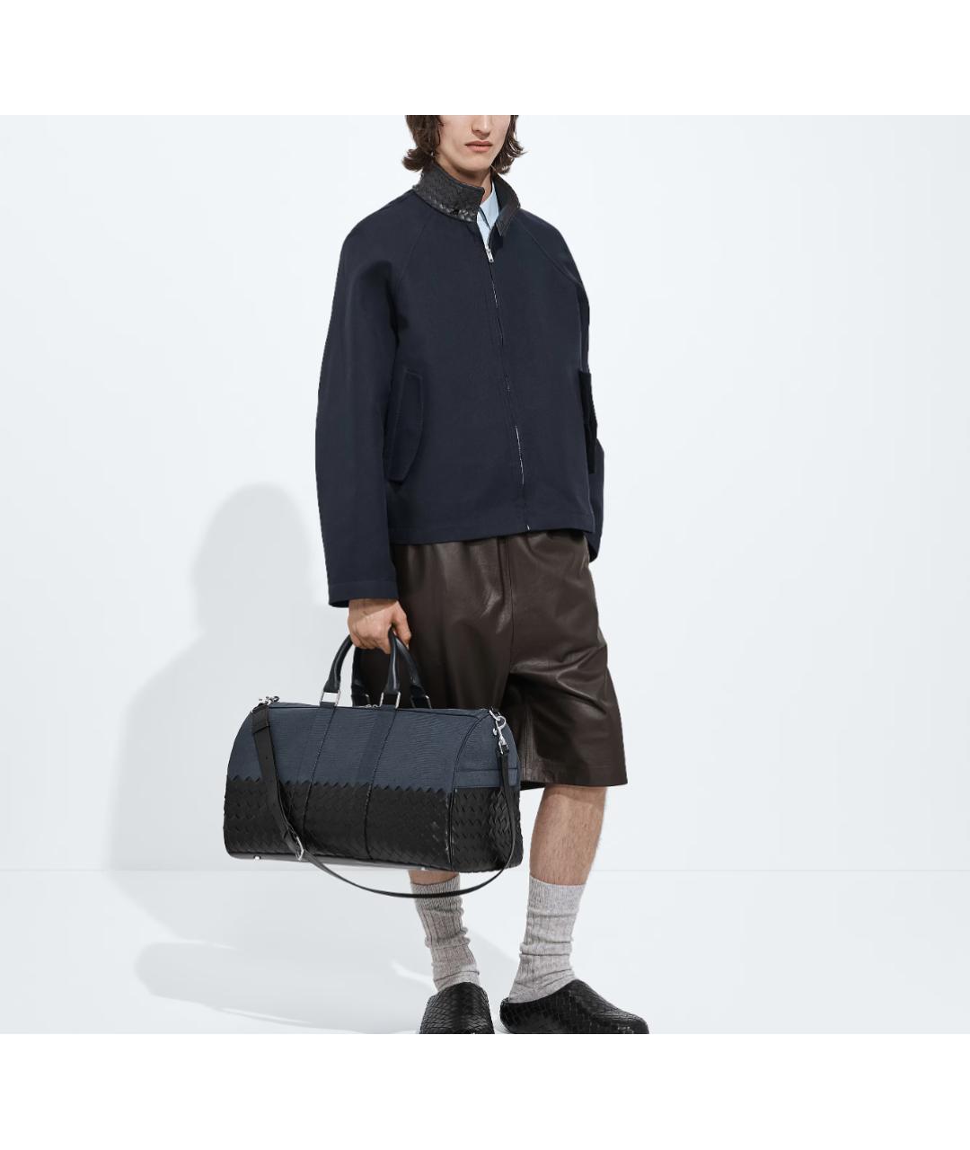 BOTTEGA VENETA Синяя кожаная дорожная/спортивная сумка, фото 2