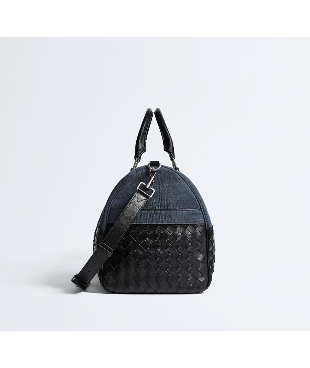 BOTTEGA VENETA Синяя кожаная дорожная/спортивная сумка, фото 4
