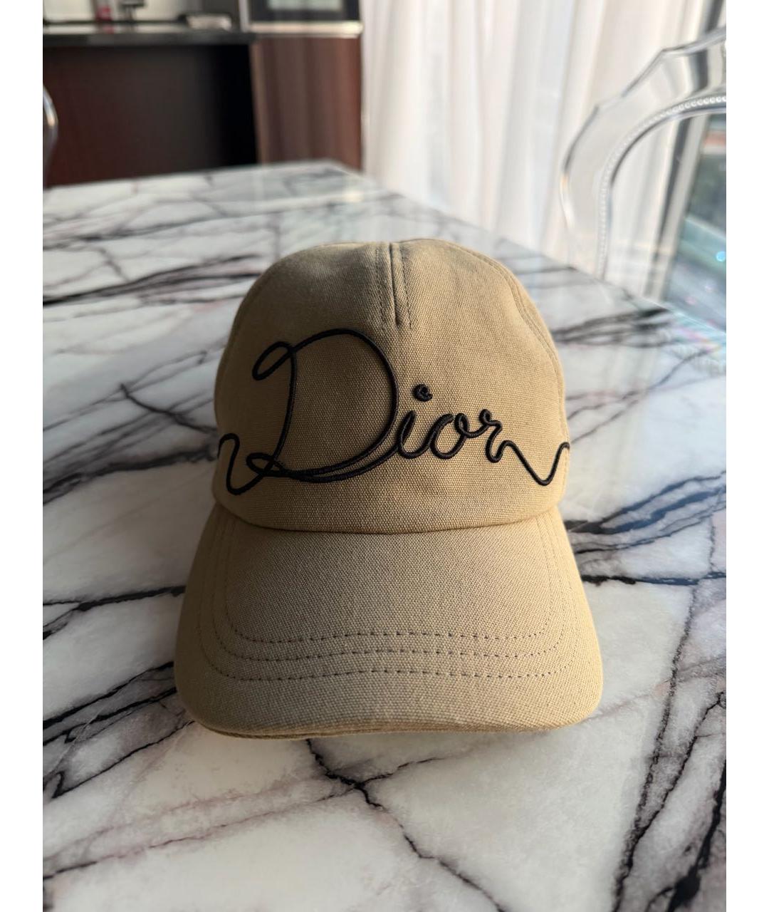 CHRISTIAN DIOR Бежевая хлопковая кепка/бейсболка, фото 4