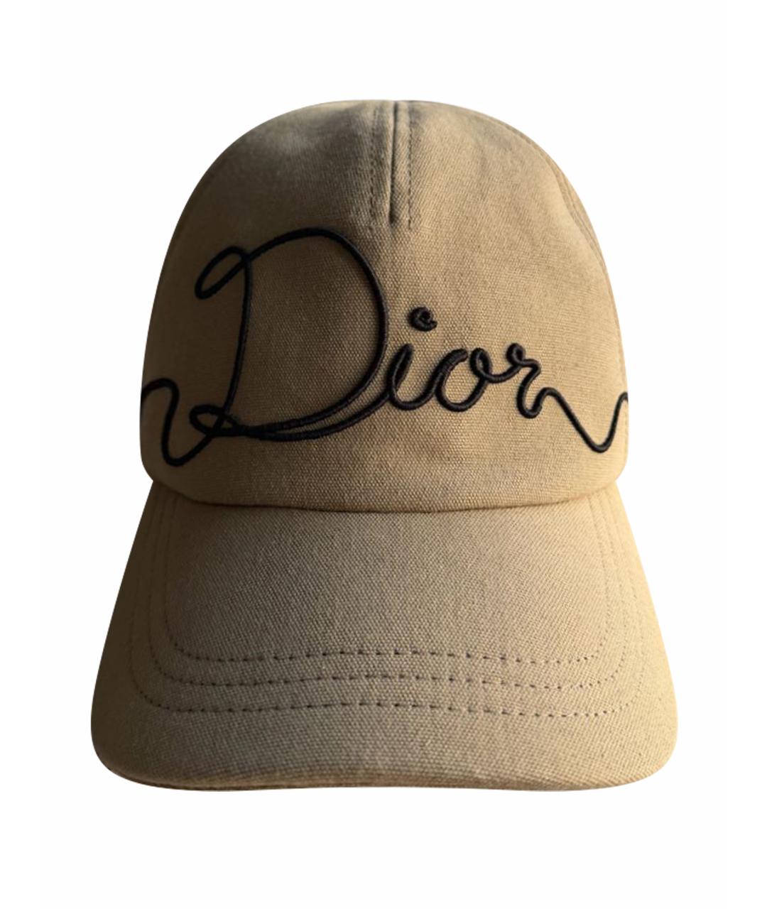 CHRISTIAN DIOR Бежевая хлопковая кепка/бейсболка, фото 1