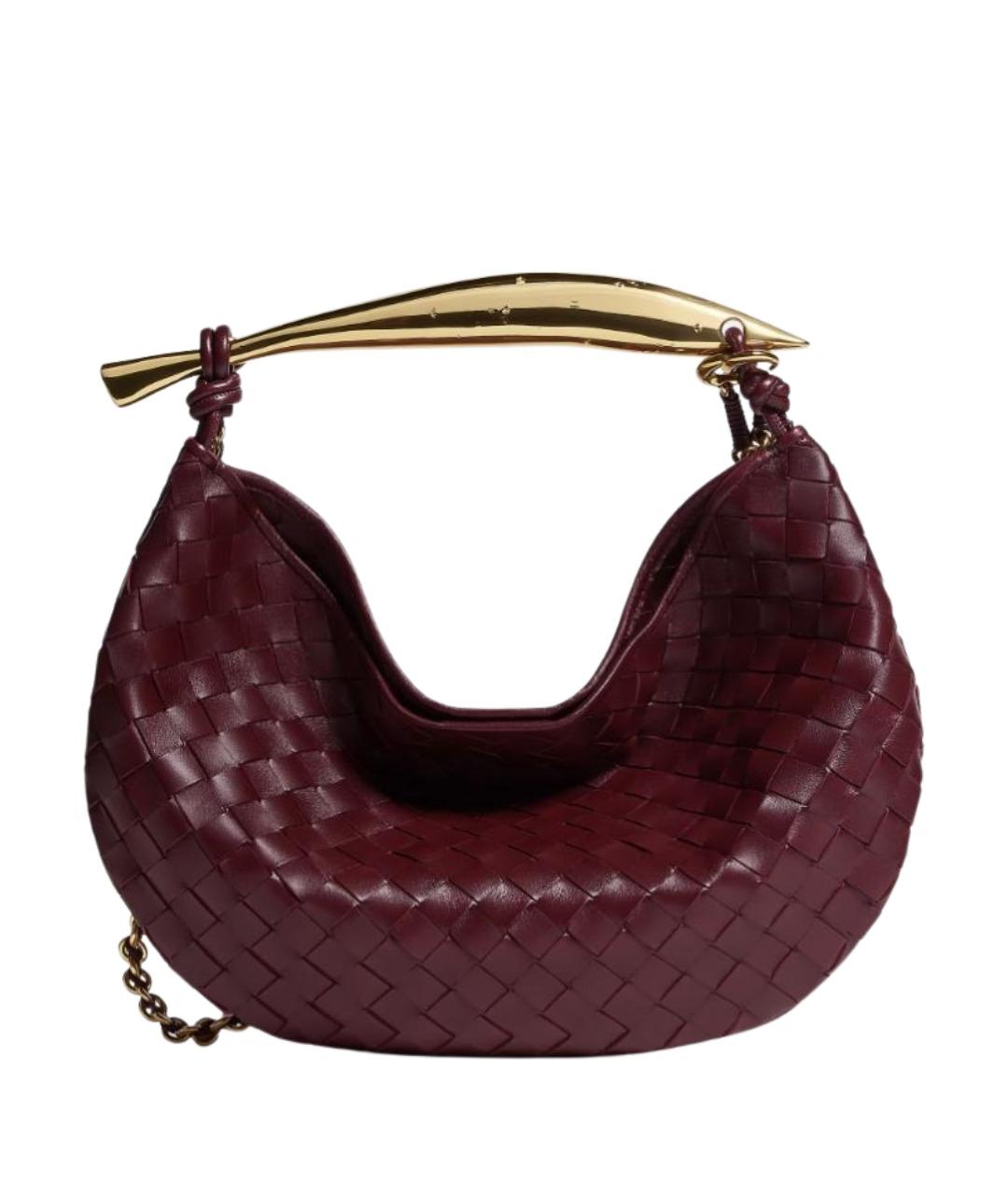 BOTTEGA VENETA Бордовая кожаная сумка тоут, фото 1
