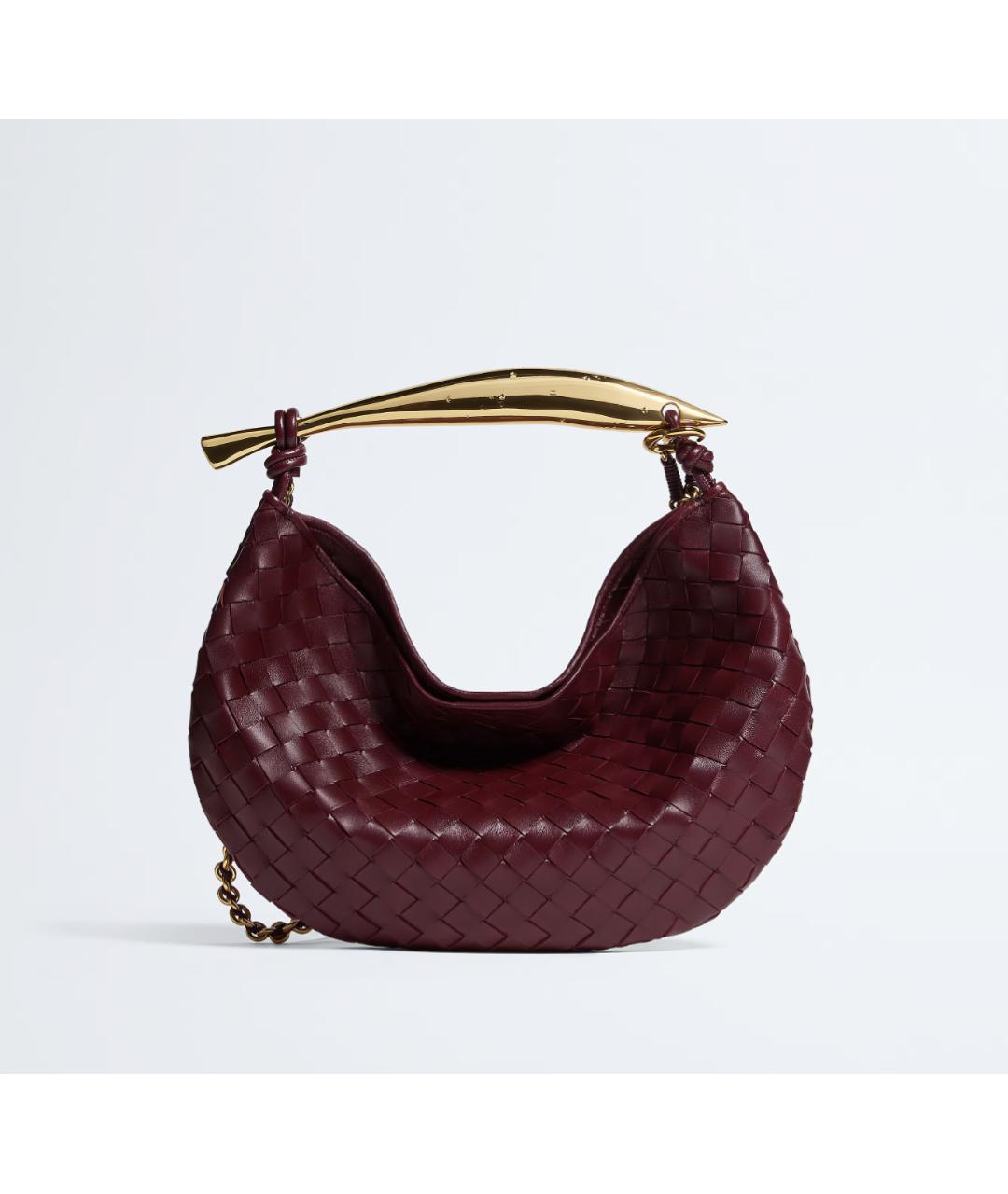 BOTTEGA VENETA Бордовая кожаная сумка тоут, фото 6