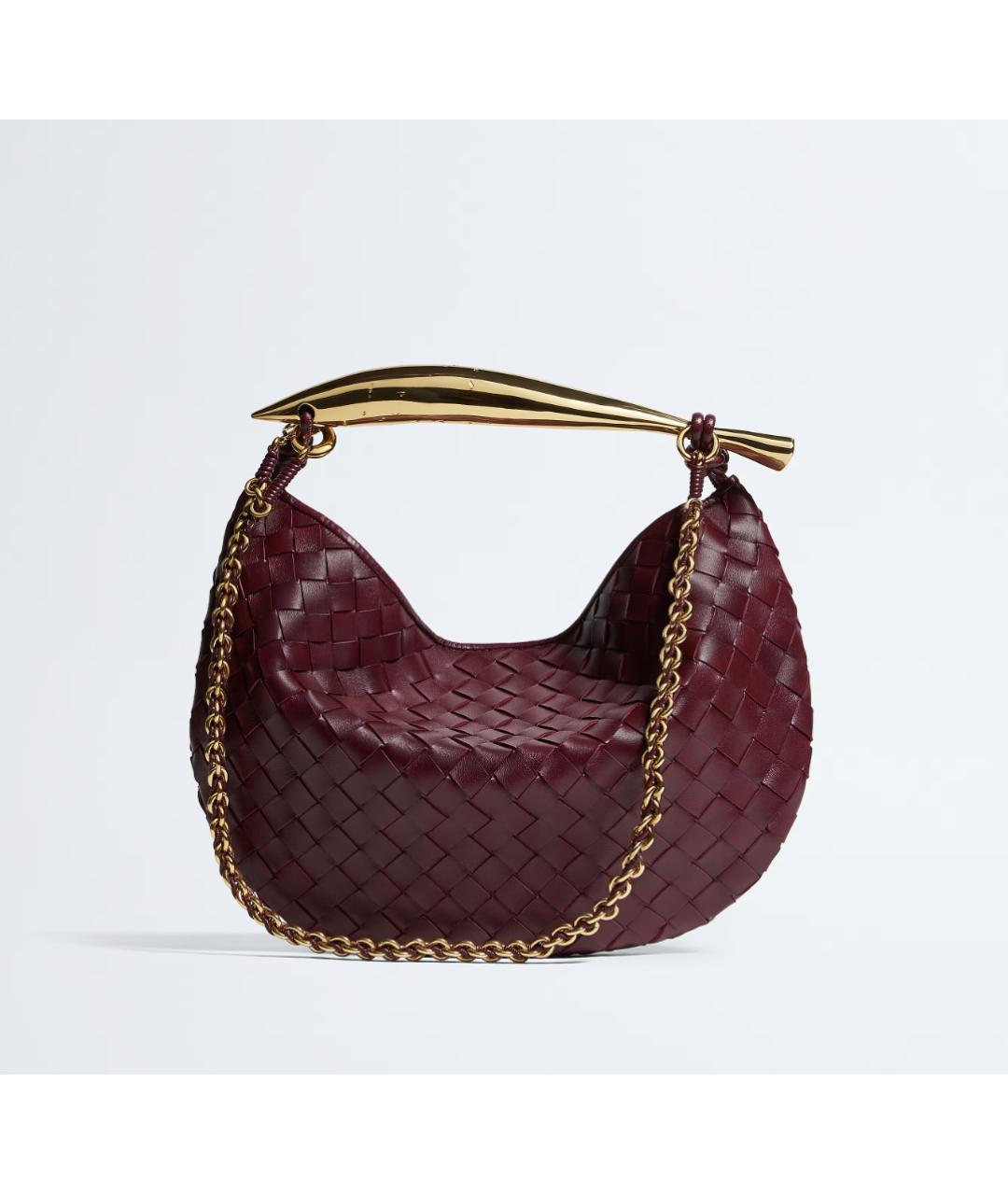 BOTTEGA VENETA Бордовая кожаная сумка тоут, фото 5