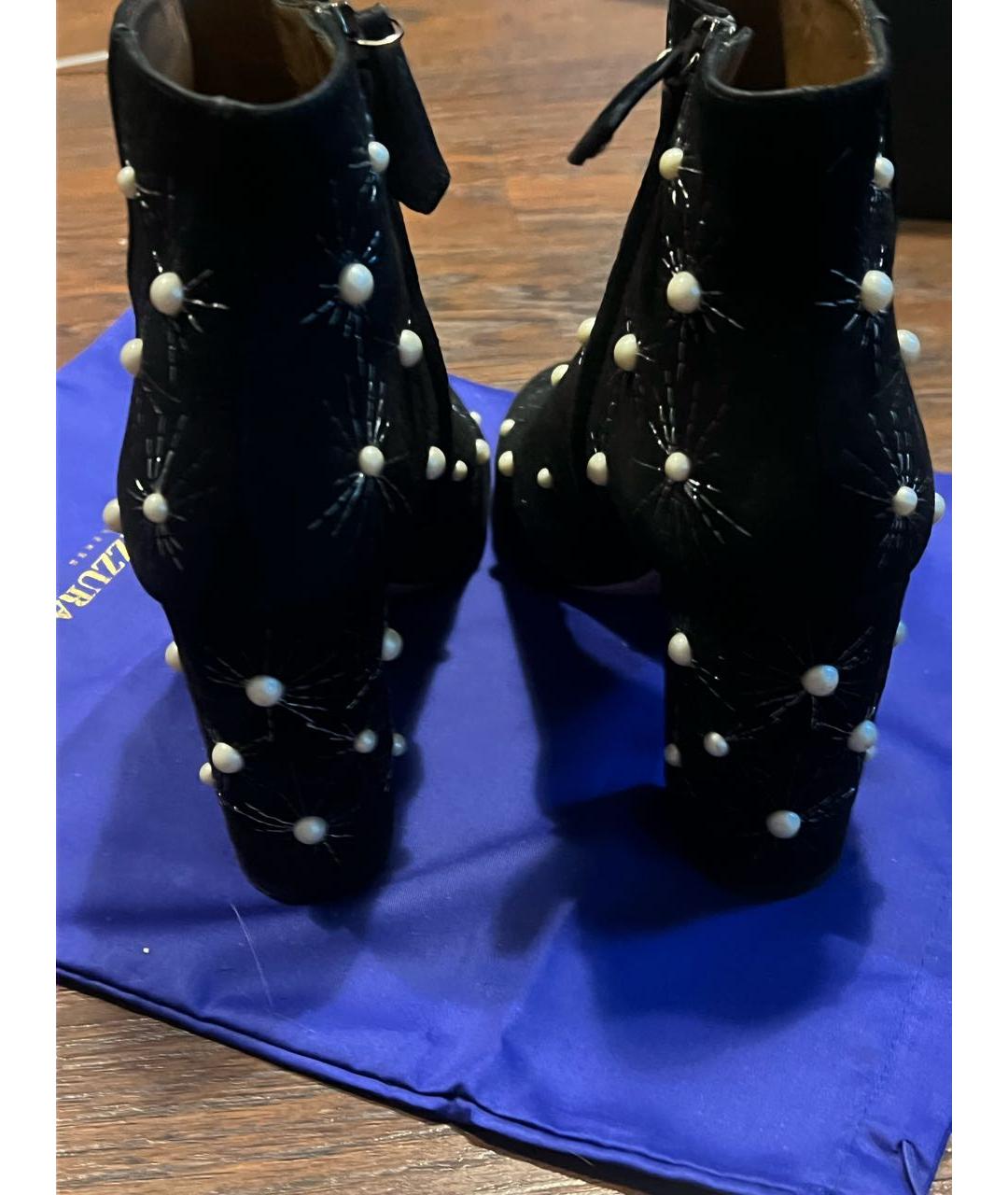 AQUAZZURA Черные замшевые ботильоны, фото 4
