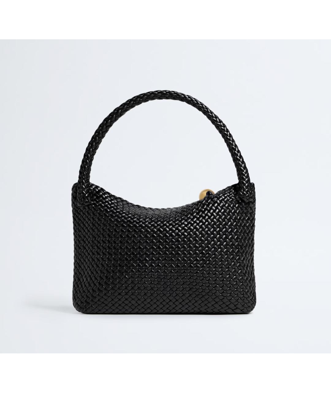 BOTTEGA VENETA Черная кожаная сумка тоут, фото 5