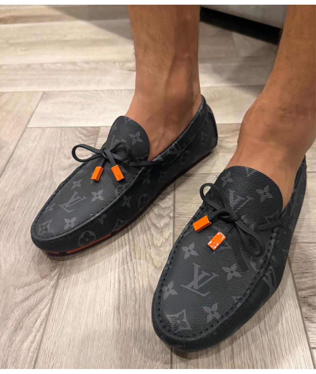 LOUIS VUITTON Антрацитовые мокасины, фото 6