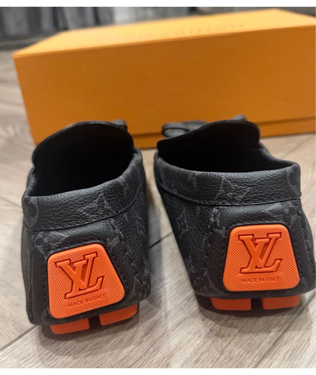 LOUIS VUITTON Антрацитовые мокасины, фото 4